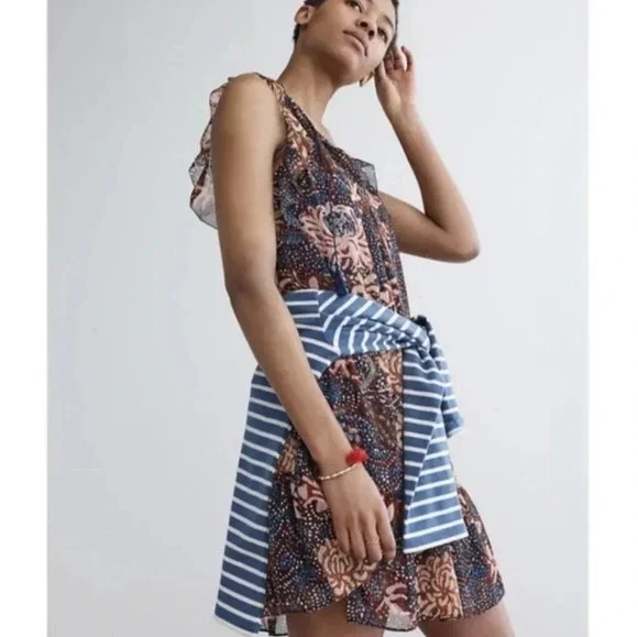 Madewell Sea Floral Lily Ruffle Dress - Picture 3 of 7